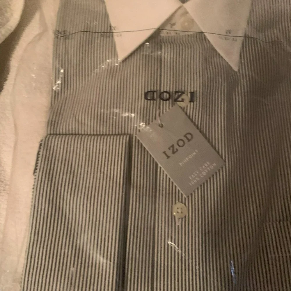 IZOD PINPOINT 100% COTTON FRENCH CUFFS SHIRT - Picture 4 of 4